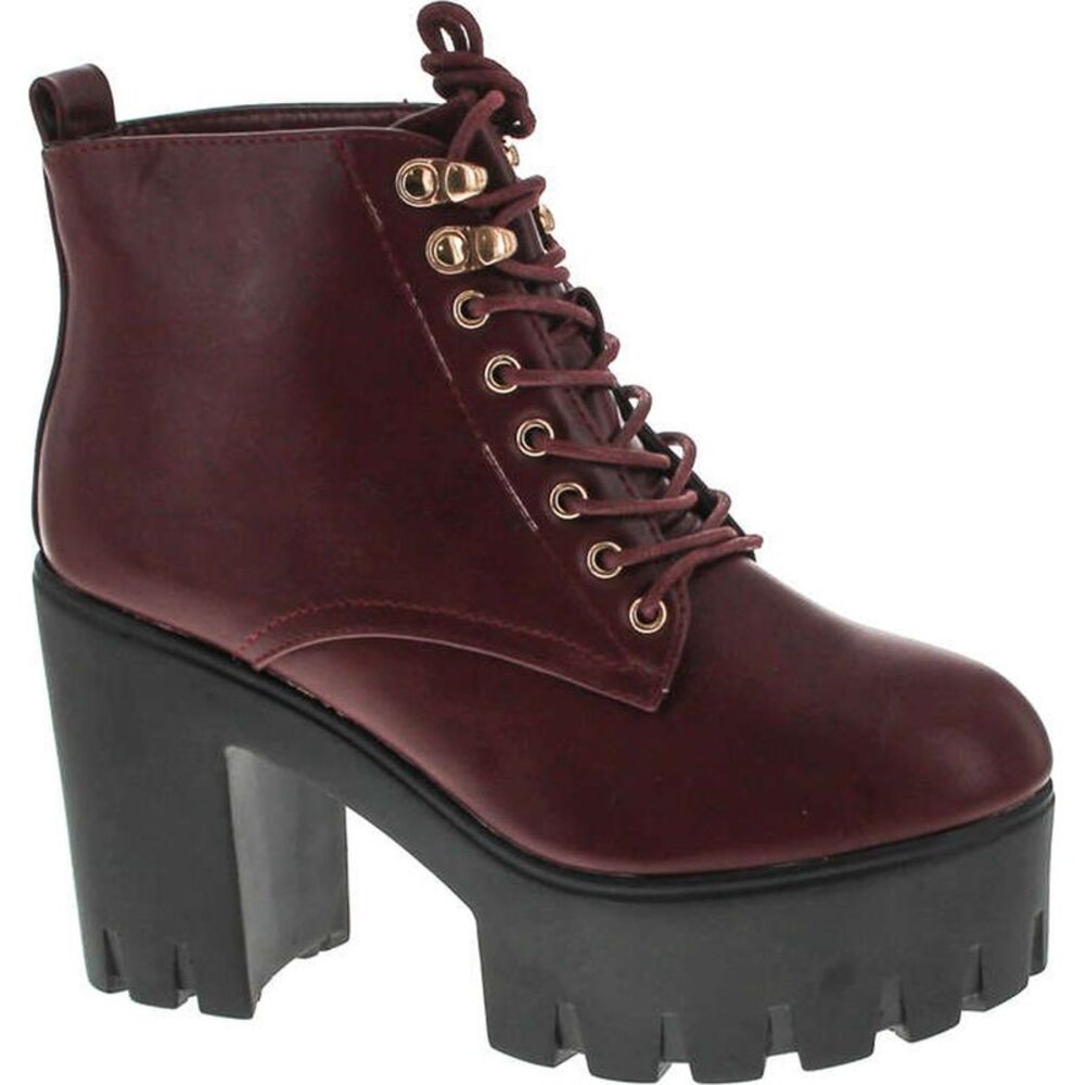 Soda Shoes Climate Dark Wine Pu Womens boots 5.5 NEW